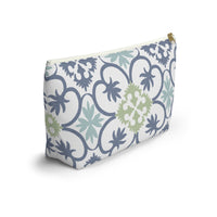 Portugal Tile Accessory Pouch w T-bottom in Blue